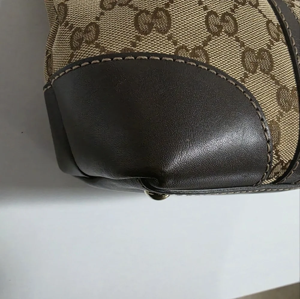 Gucci Brown GG Canvas | Top-Handle Satchel | GG Interlocking Hearts | RARE FIND